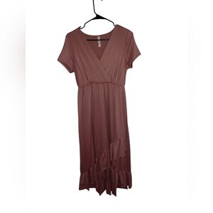 Mother Bee Maternity Pink and Purple Wrap Sundress